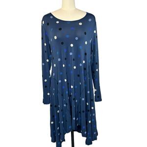 Gundrun Sjoden Blue Scoop Neck Tunic Dress | Size L